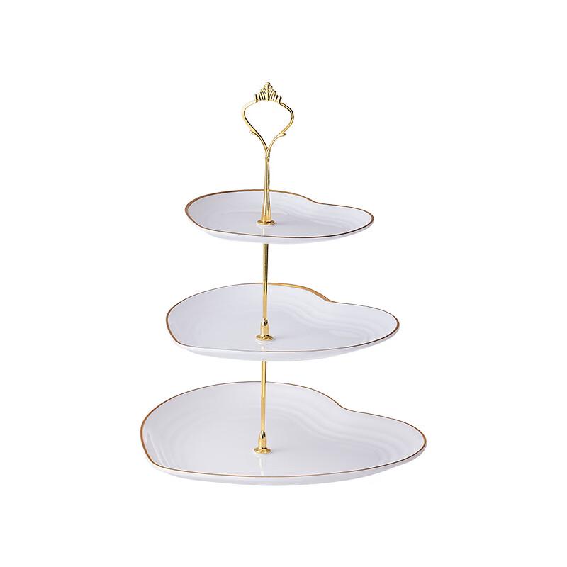 ZISIZ Gold-Edged 3-Tier Dessert Stand Set