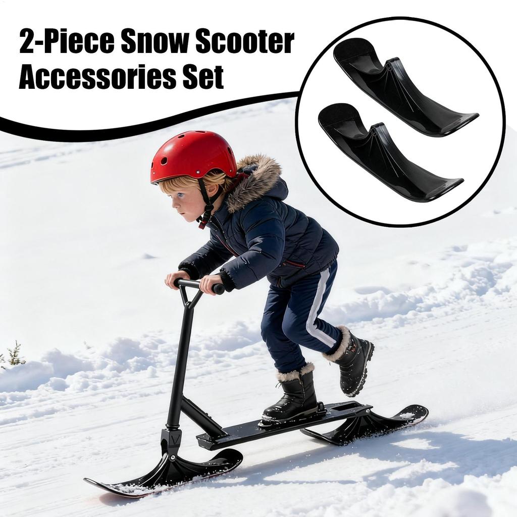 Sled Conversion Kit 1 Pair Winter Sports Sledge Snow Sled Ski Scooter Conversion Kit for Sand Grass Uneven Gravel Roads Park