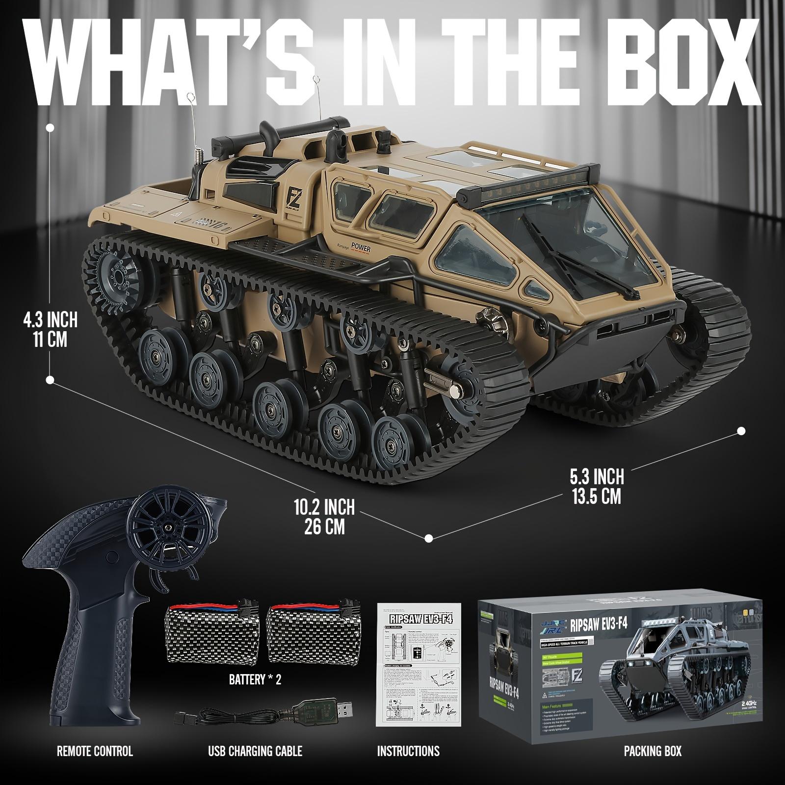 

RC гусеничный танк с полностью пропорциональным дистанционным управлением, мощный внедорожник для любых местностей со светодиодными фонарями и открытой дверью из сплава, военная модель 2 battery