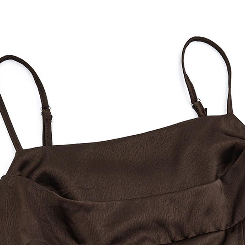 Spaghetti Strap Tank Top Sexy Backless Bandage Skinny Crop Tops 2023 Summer Elegant Lace Up Party Streetwear Women