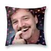Funny P-Pedro Pascal M-Mood M-Memes Pillow Case Throw Pillow Cover Nordic Vintage Style Cushion Covers Home Living Room Sofa