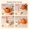 Montessori Afternoon Tea Set Baby Teething Toy Kids Simulated Kitchen Silicone Teapot Teacups Infant Early Education Toy Gift