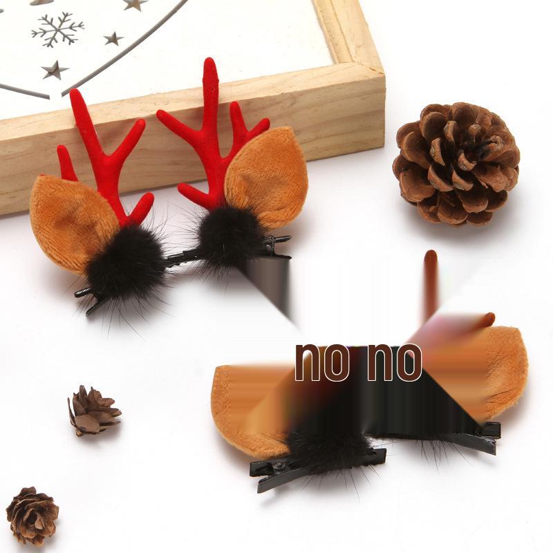 Christmas Reindeer Antler Hair Clips - Festive Elk Headwear Accessories