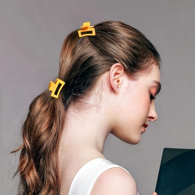 6-piece Macaron Rectangular Small Claw Clip Matte Frosted Plastic Small Claw Clip Bangs Broken Hair Clip Cute Macaron Sweet Claw