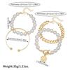 European and American hand jewelry sweet and cool multi-portrait imitation pearl bracelet set personalized NK Cuban chain jewelry women