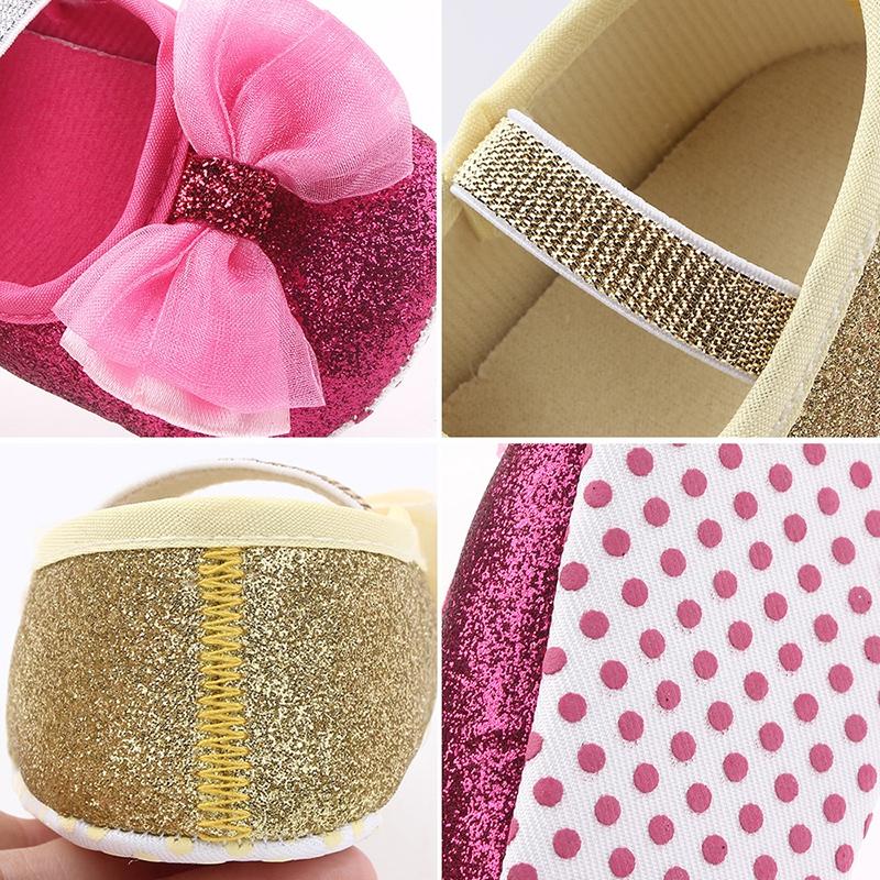 Podzimní Holčička Protiskluzové Běžné Vycházkové Boty Bowknot Tenisky Měkká podrážka First Walkers