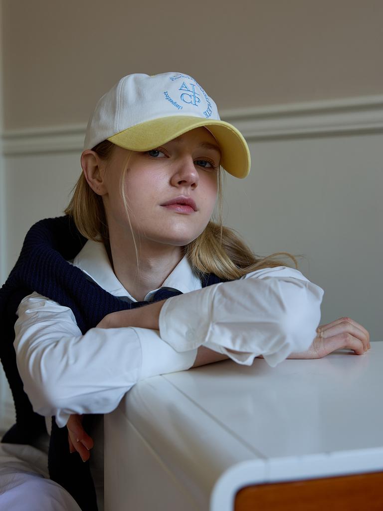 Olinkeompeulliteu Round Logo Ball Cap (Lemon & White)