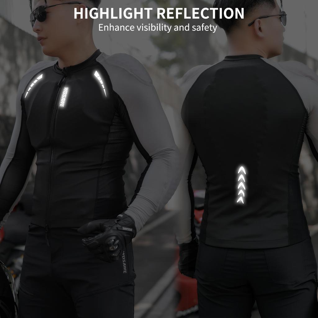 WOSAWE Herren Motocross Jacke Motorradhose CE Körper Weiche Protektoren Hemden Reflektierend Anti-Sturz Moto Racing Schutzkleidung