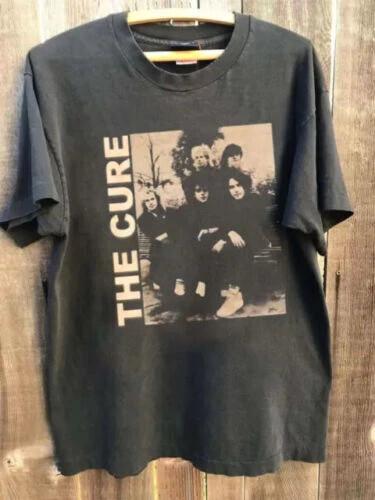 The Cure 90-е Рок-группа Угольный Унисекс Мужчины Женщины vtg Унисекс Футболка XXXXL