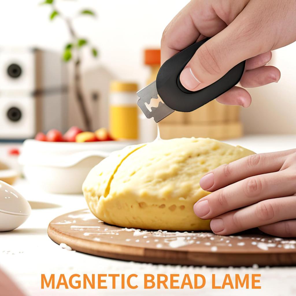 Magnetic Bread Lam Dough Scoring Tool, Bread Lame Slashing Tool with 15 Razor Blades, Professional Bread Lame for Dough Scoring Knife, Sourdough