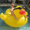 Summer Swimming Circle Inflatable Yellow Duck Mounts Glasses Duck Water Hanging Bed Outdoor Swimming Water Floating Bed Adult