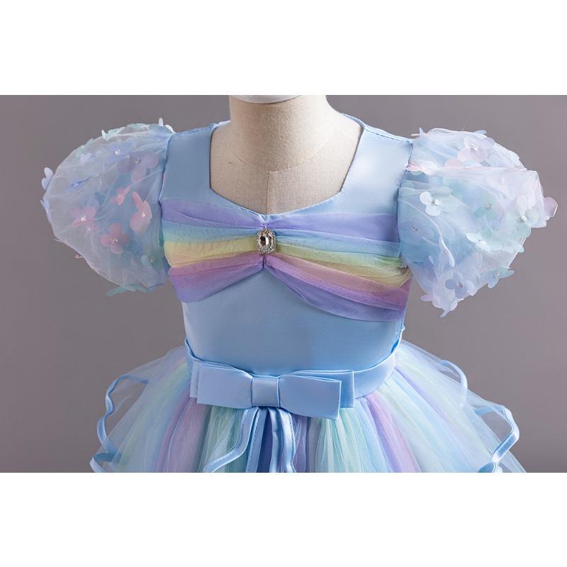 Girl S Rainbow Tulle Princess Cake Gown For Performance
