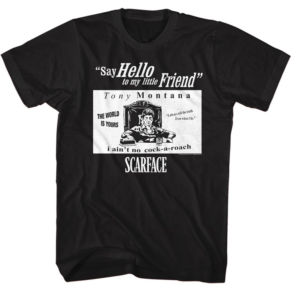 Scarface Movie Quotes I Ain t No Cock A Roach Al Pacino Men T Shirt Mafia XXXL