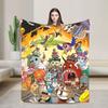 Cuphead cartoon Flannel Blankets  Super Warm Throw Blanket for Couch Chair Camping Fashion Bedspread Sofa Bed Cover