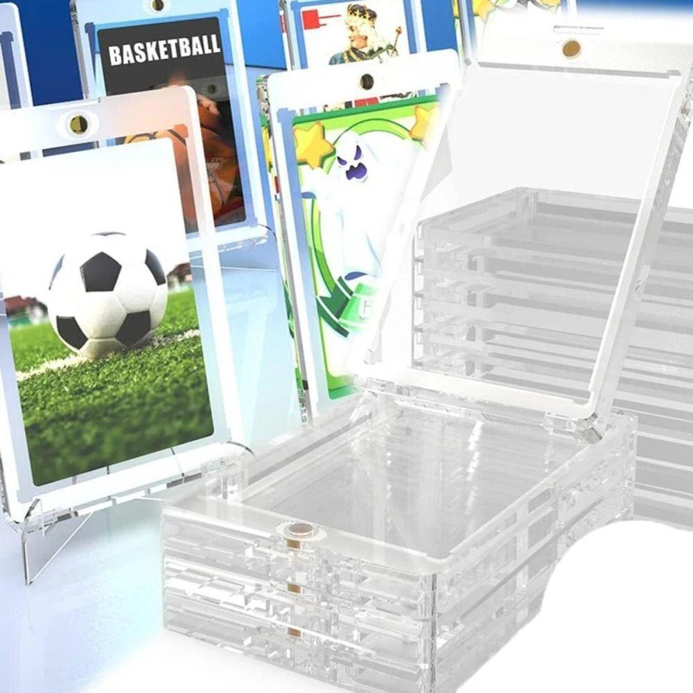 

35PT Sports Star Cards Case Acrylic Cards Protectors Card Support Set Magnetic Card Holder Yugioh 4