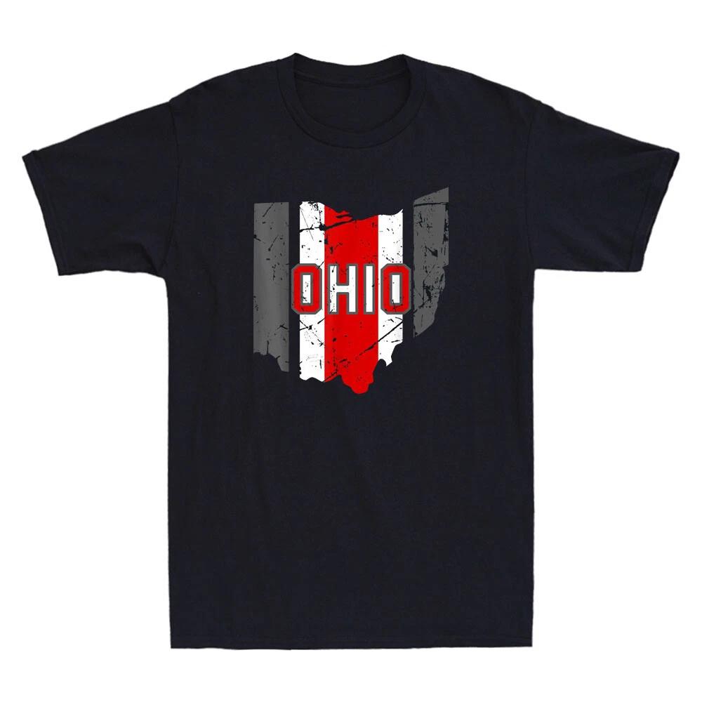 Vintage OHIO Shirts Ohio State Map Funny Gift Retro Men s Short Sleeve T-Shirt XXXXL