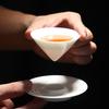 40ML Small Capacity White Porcelain Bullet Espresso Coffee Mug And Saucer Sets Demitasse Puer Taste Teacup Kung Fu Tea Set