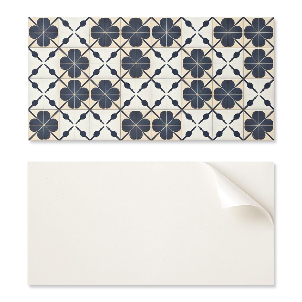Vinyl Decoration With Print For Tool-Free Assembly 120x60 Cm Flower Pattern On a Background