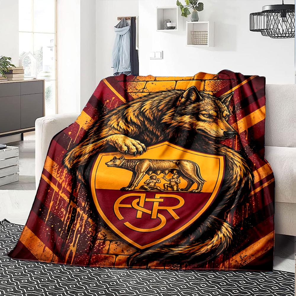 1pc Blanket - Rome logo Print Design,Lightweight Blanket for Sofa,Bed- Soft &Warm,Gift for All Seasons