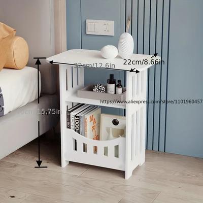 Nachttisch Schlafzimmer Schließfach Kunststoff Doppel-Schichten Nachttisch Schrank Bücherregal Diverses Lagerregal Wohnzimmer Mini Couchtisch