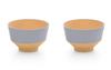 Bowls and Dishes Set Muted Colors Set of - Durable, Wood-like Design, (Sesame, 2)