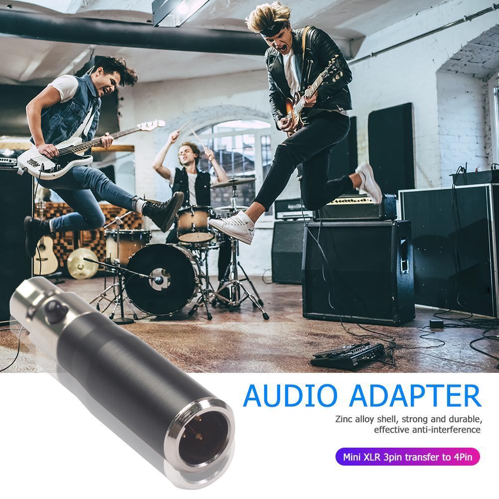Mini XLR 3 4 Pin Female Audio Adapter Mic Audio Adapter Audio Connector Adapter Universal Microphone Audio Equipment