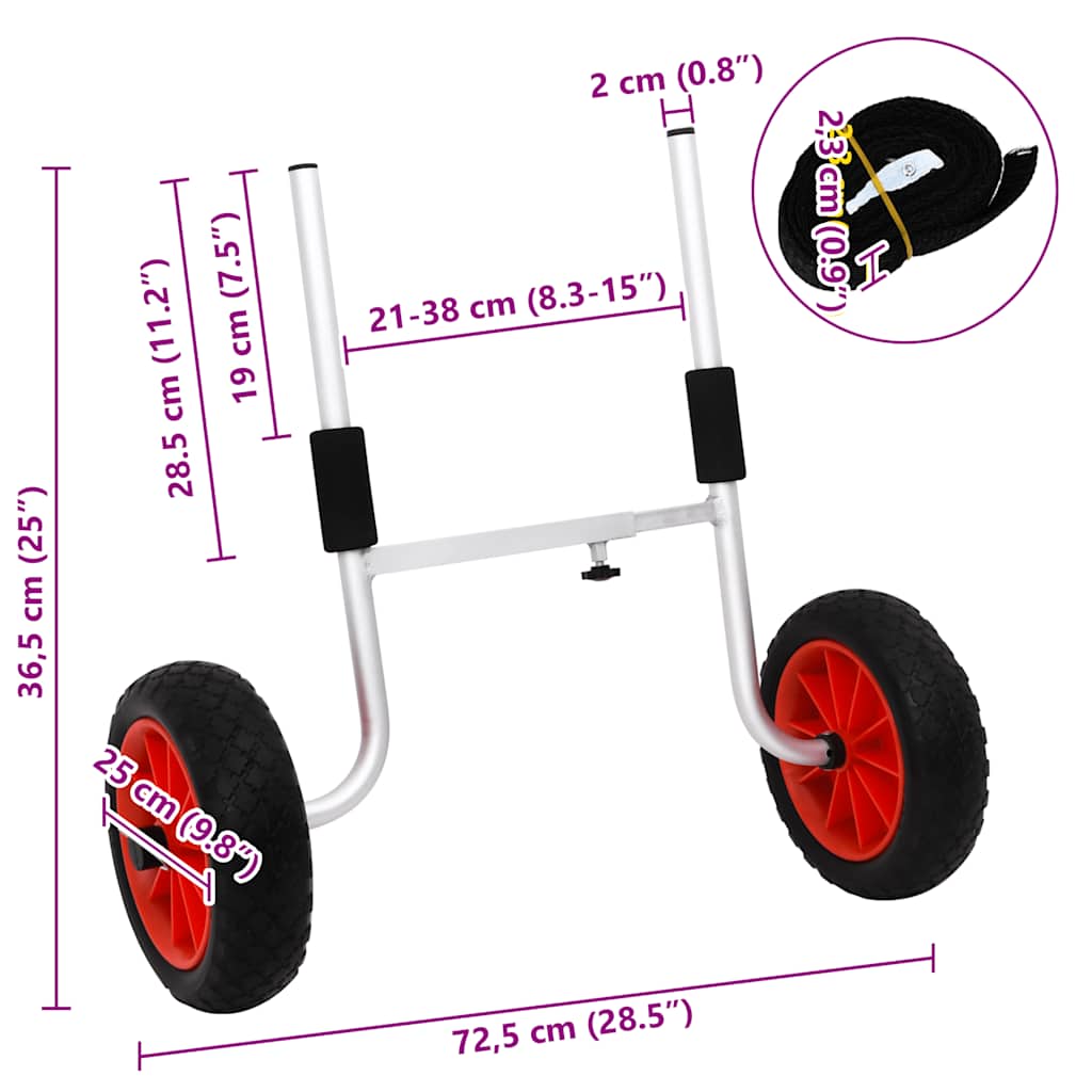 Kayak Trolley 90 kg Aluminum