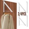 2/4PCS Clothes Drying Rack Wall Mounted Foldable Clothes Hanger Organization Storage Backpacks Hanger Rack for Dorm Laundry Room
