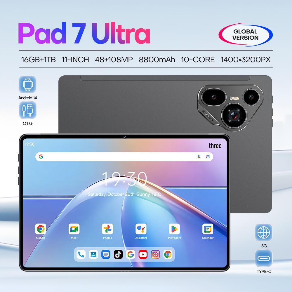 Pad 7 Ultra 10.1-inch Tablet PC with Call Support, Dual SIM, Dual Standby, 16GB+1TB Available
