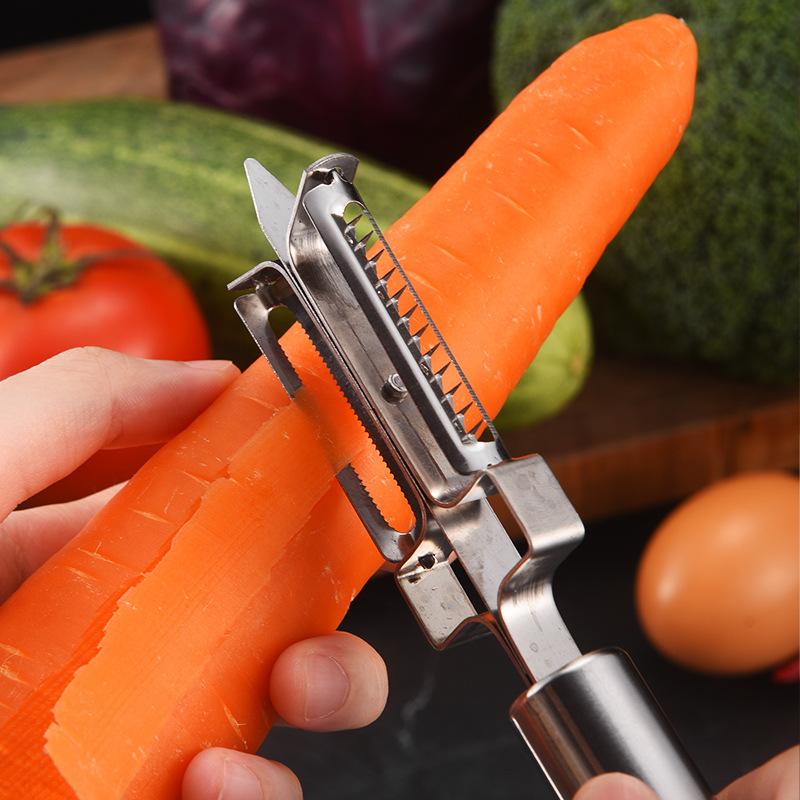3 In 1 Stainless Steel Fruit Vegetable Peeler Sharp Blades Easy Peeling Easy Storage For Home Kitchen Daily Cooking Prep