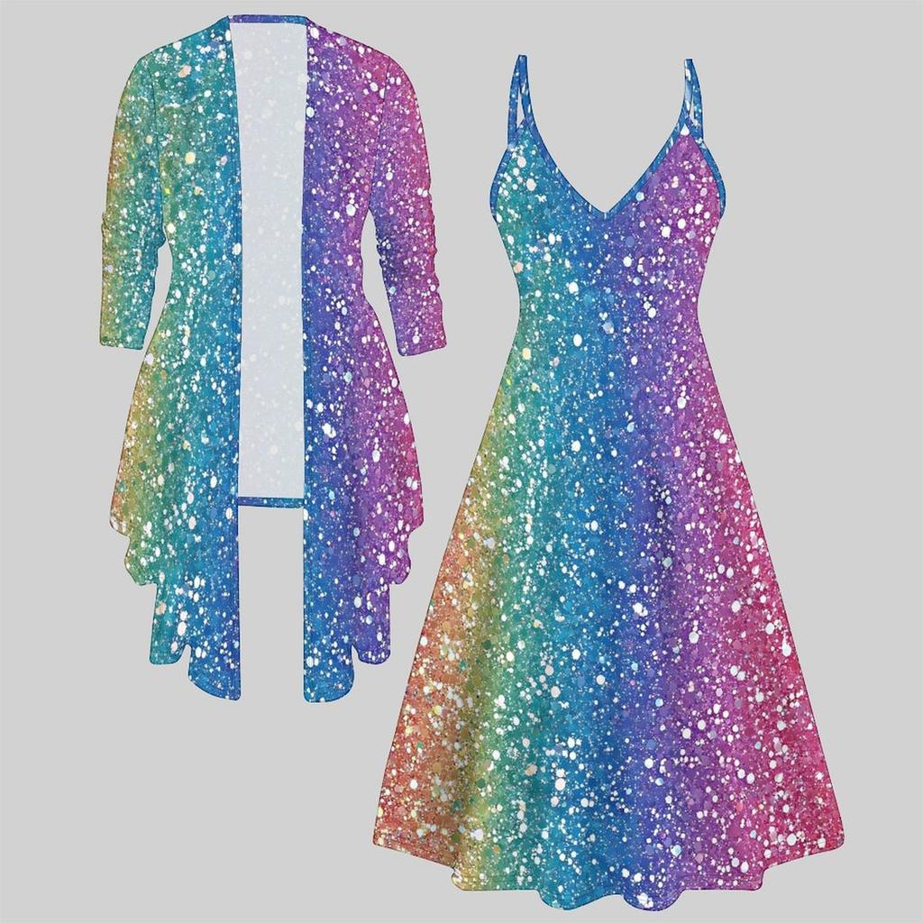 3D Printed Set Dress Coat ,Colorful and Diverse In Shape Fashion Print,suitable for Various Scene Fashion Styles