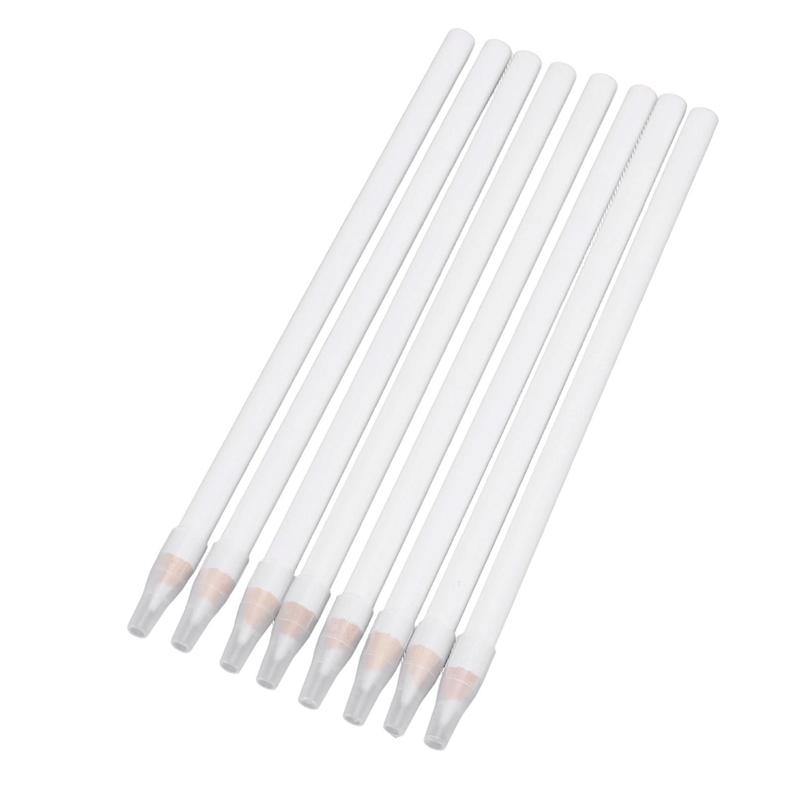 

8PCS White Fabric Pencils Clear Marking Pencils with Protective for Sewing Quilting Crafts 7 Inch