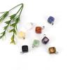 Square Natural Crystal Rough Stone Amethyst Agate Square Pendant Necklace N665