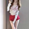 2025 Sexy Long Sleeve Halter Bikini with Cover-up and Tie-up Design