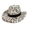 Autumn And Winter New Leopard Print Western Cowboy Hat Plush Thickened Top Hat Men'S And Women'S Thermal Basin Hat