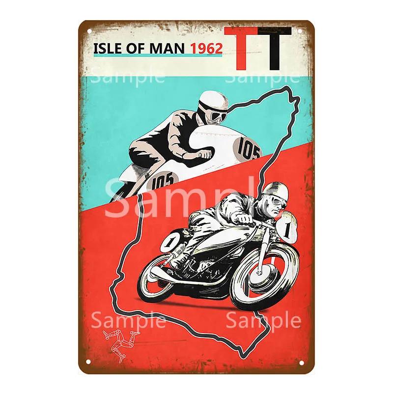 Vintage Race Motorcycle Poster Triumph Metal Tin Plaque Retro Signs For Pub Bar Garage Home Wall Decor 20x30cm YL143