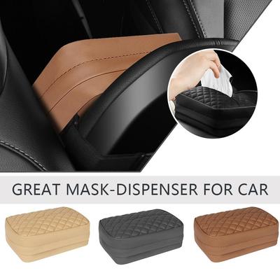 Auto-Taschentuchbox PU-Leder Armlehnenbox Auto-Sonnenblende Hängende Rückbox 3 Farben Organizer Sitz-Taschentuch R6T4