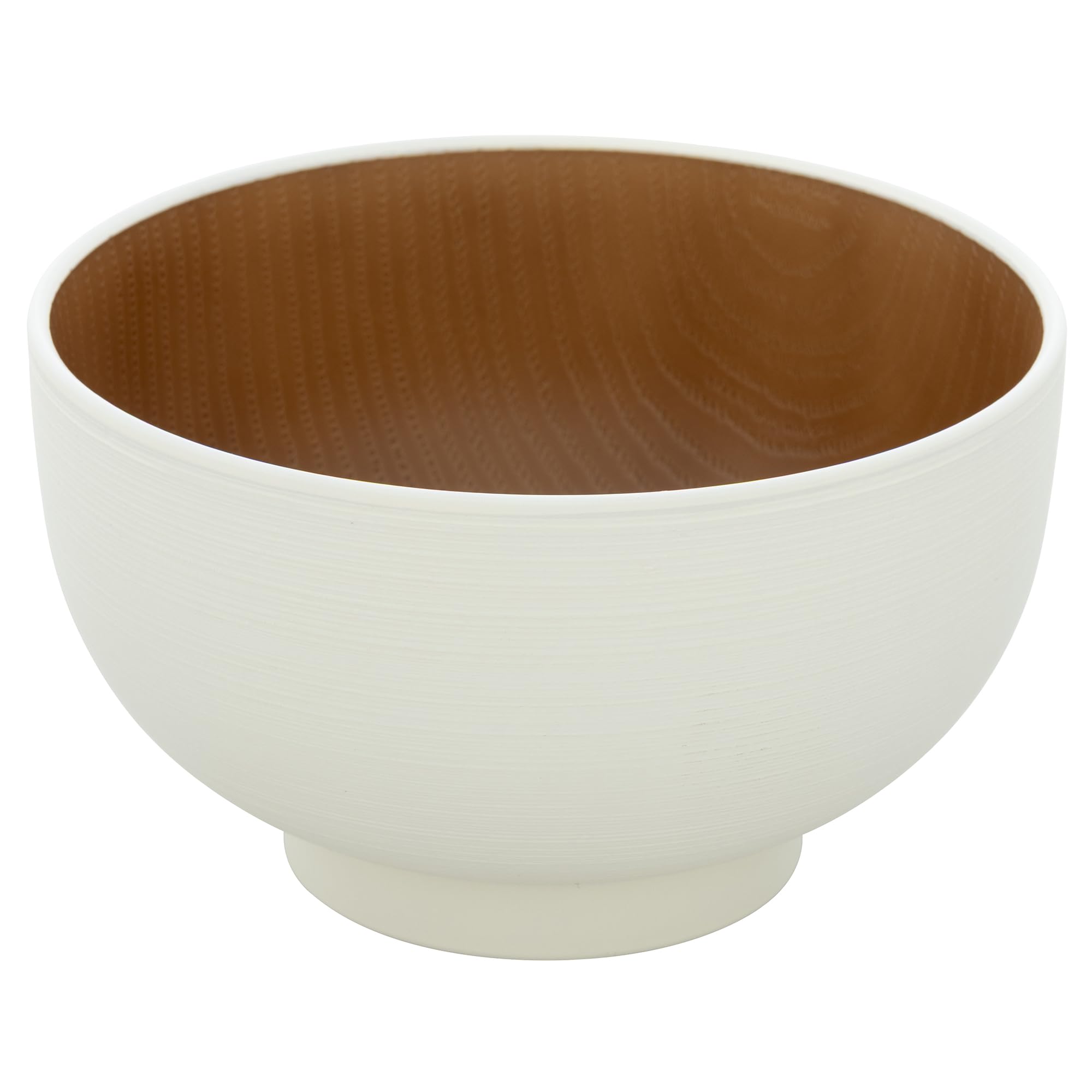 Yamanaka Lacquerware Nature Range Hotei Zelkova Wood Grain Soup Bowl White Brown & M16944-7