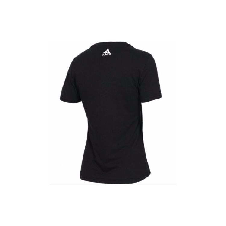 Adidas Foil Print Round Neck Sports T-Shirt Women Tops Black DW5723