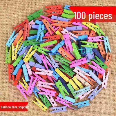 Colorful Handmade Wooden Photo and Memo Clips with Heart Design for Kindergarten Crafts