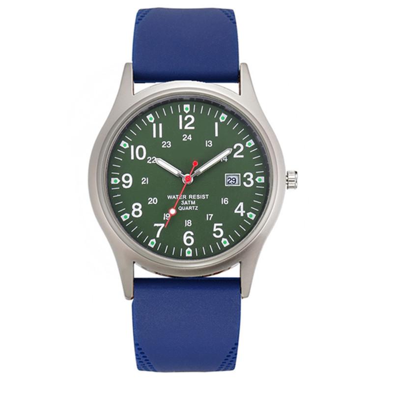 Men's Casual Silicone Band Sports Quartz Watch with Date Display