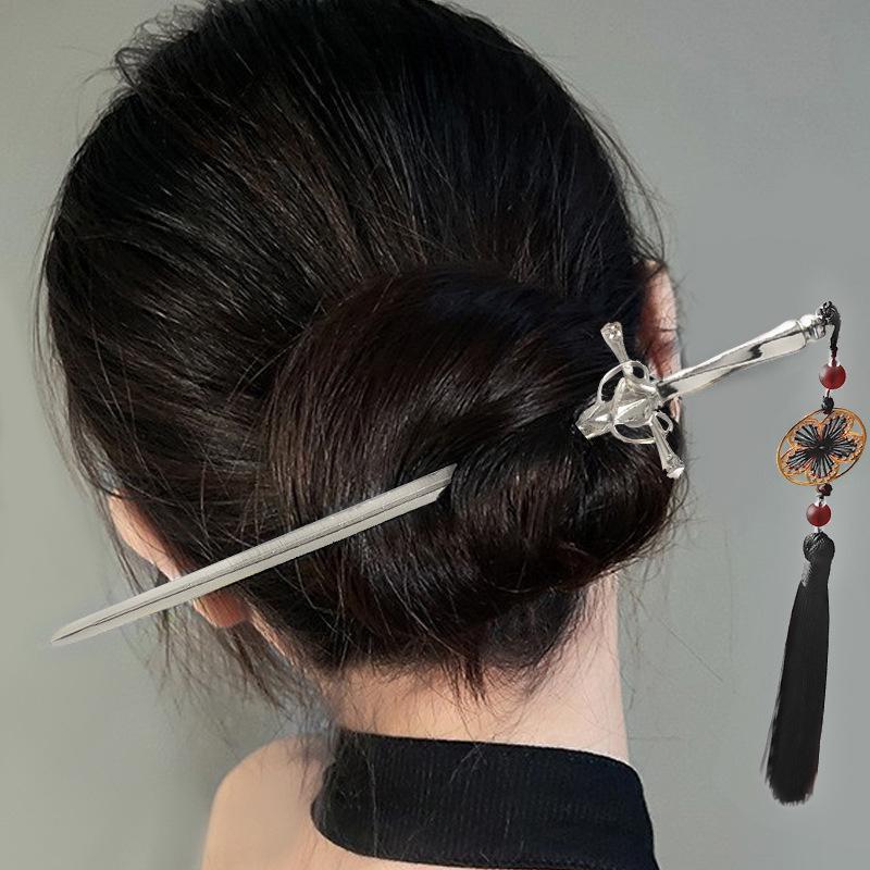 

Панк Металл Меч Кисточки Заколка для волос Китайский стиль Простые палочки для волос для женщин Инструменты для дизайна причесок своими руками Аксессуары