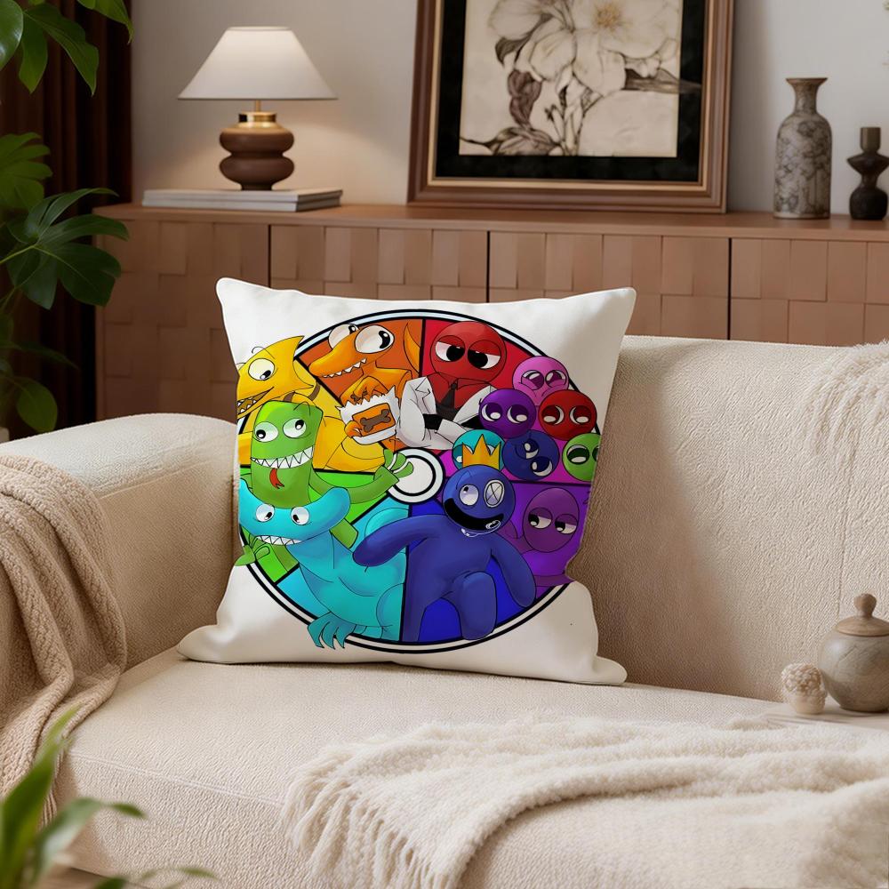 Horror Rainbow Friends Cushion Cover Cushion Cover Set 4Pcs 50x50 45x45 40x40 Pillowcase Decorative Sofa Home Decor