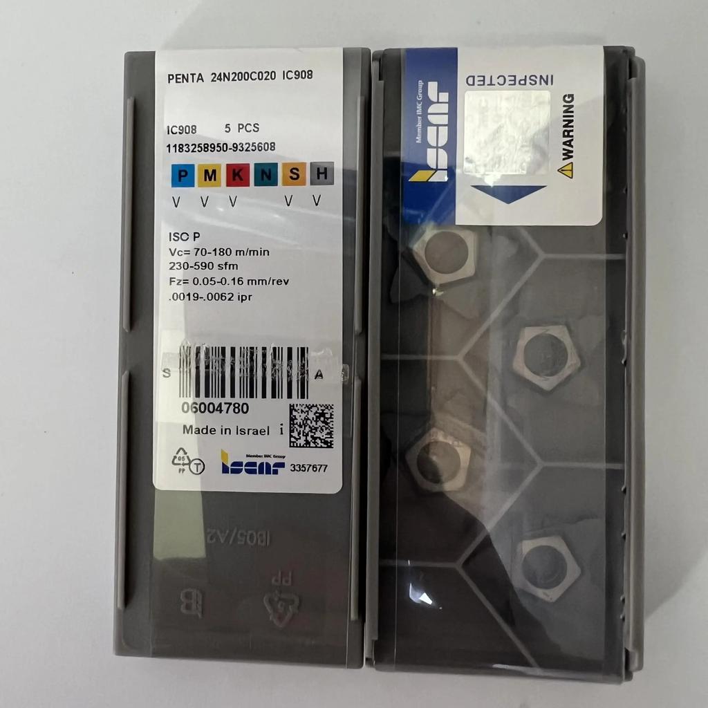 ISCAR / PENTA 24N200C020 IC908 Industrial Indexable Carbide Inserts 5 Pcs