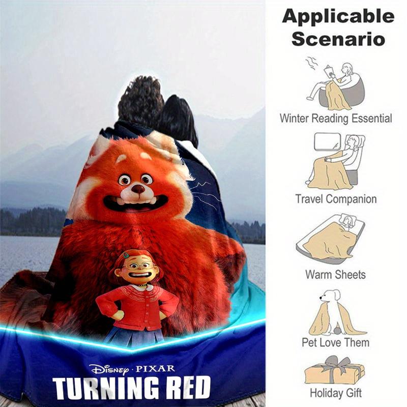 1 Stück, Disney Rot wie die Pubertät Roter Panda mit Mädchen Perfekt für Heimdeko, Sofadecke, Outdoor-Decke, Geschenk, Flanell-Überwurf