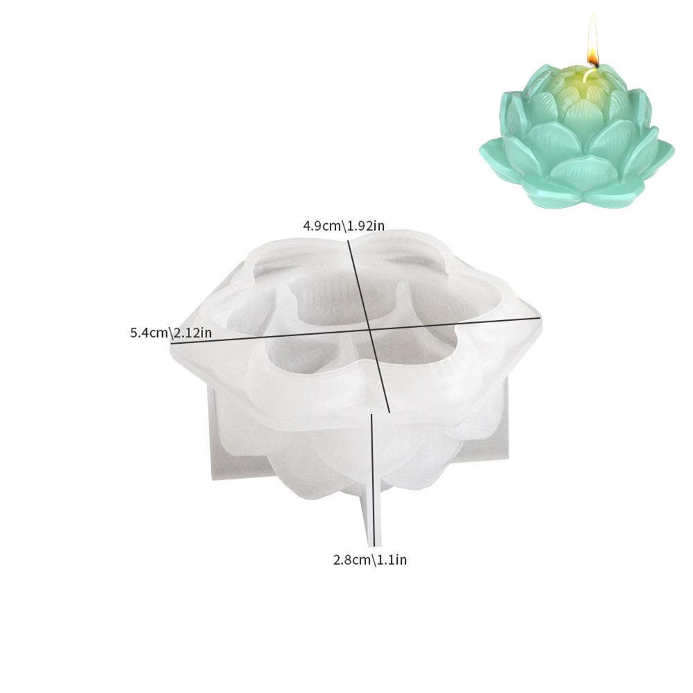 3D Lotus Flower Shape Candle Silicone Mould DIY Day of Dead Decoration Handmade Soap Model Plaster Aromatherapy Mold Wholesale