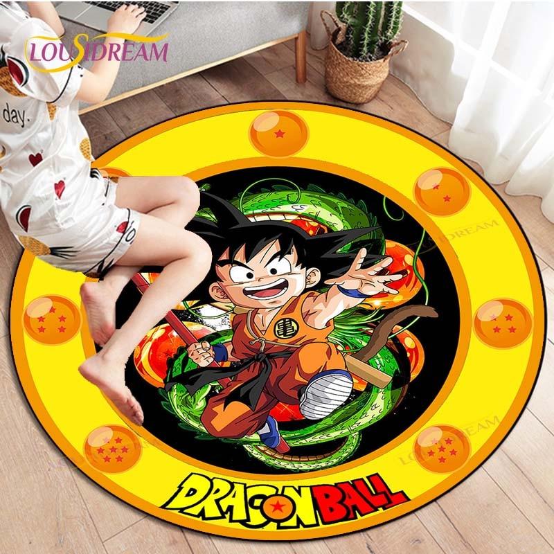 Dragon Ball Z Round Goku Living Room Decoration Carpet Kakarot Animation Rug Flannel Home Floor Mat Bedroom Rug