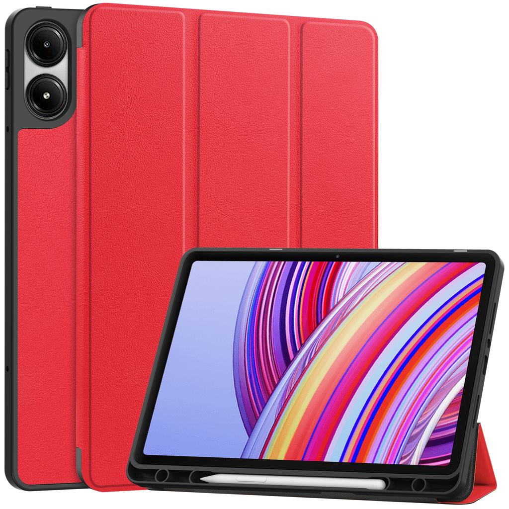 Tablet-Hülle für Xiaomi Redmi Pad Pro/Redmi Pad Pro 5G/Poco Pad 4G Dreifach faltbarer Ständer Lederhülle mit Stifthalter