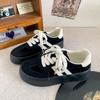 6562 latex insoles/platform German training shoes women's shoes autumn new 2024 niche casual board shoes small black shoes