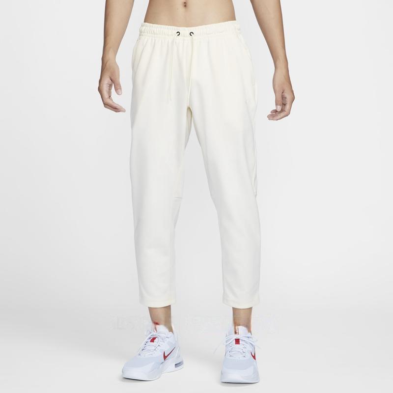 Nike Comfortable Lace-Up Mid-Rise Breathable Knitted Sports Pants Men bottoms Off-White FZ5851-110